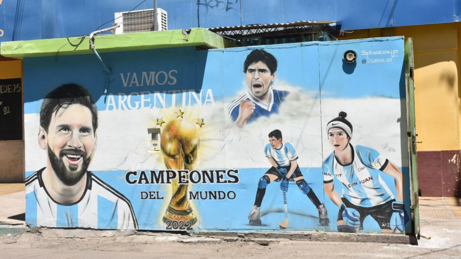 Argentina campeón: la Copa del Mundo quedó inmortalizada en la pared de un  kiosco en Desamparados