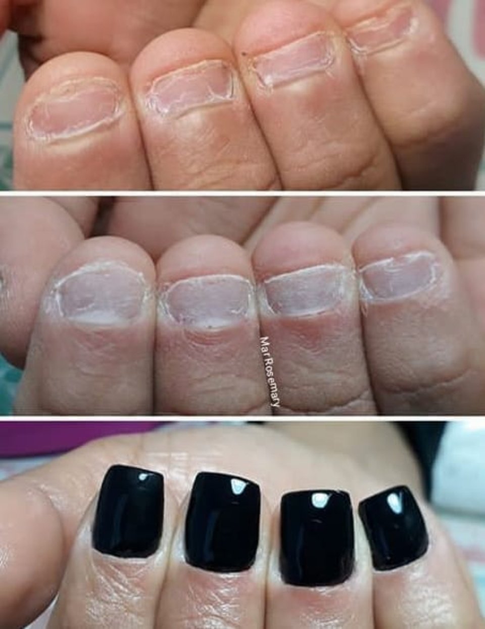 Mujer con uñas cortas cuidándose